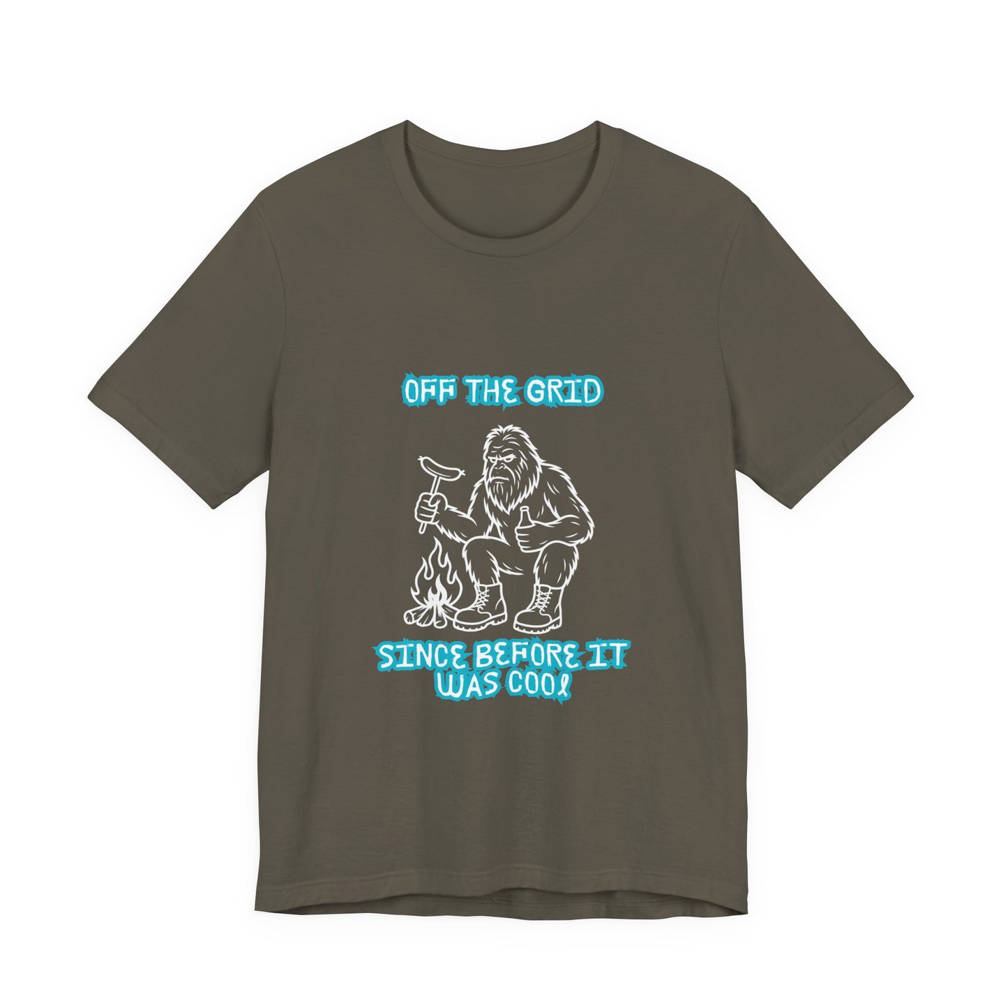 Off The Grid Tee — "Since Before It Was Cool" Retro Graphic Sasquatch T-Shirt