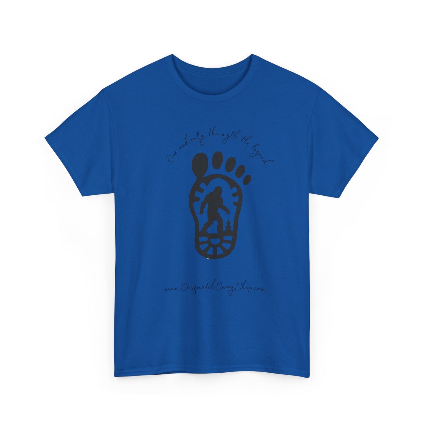 Bigfoot Footprint Graphic Tee — “One and only, the myth, the legend” Sasquatch T-Shirt