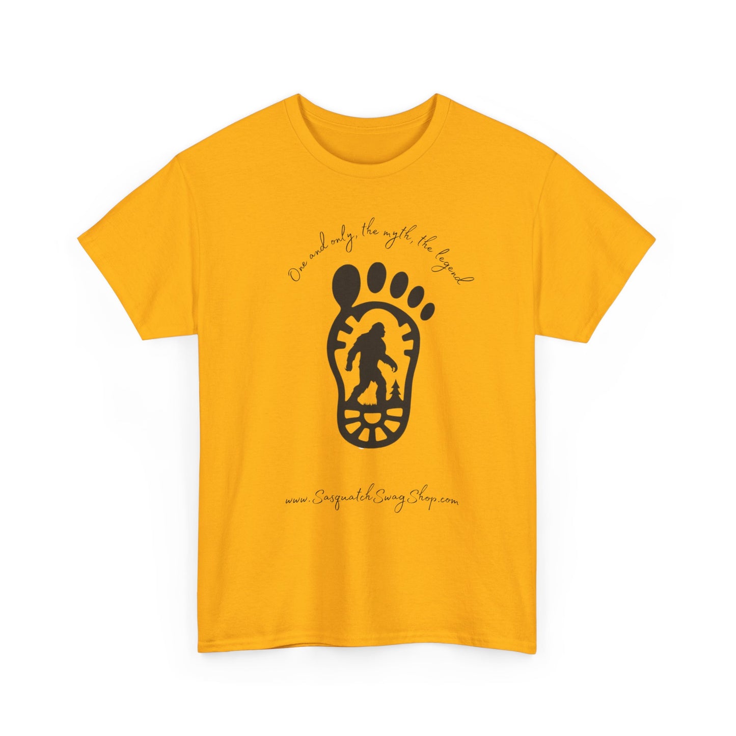 Bigfoot Footprint Graphic Tee — “One and only, the myth, the legend” Sasquatch T-Shirt