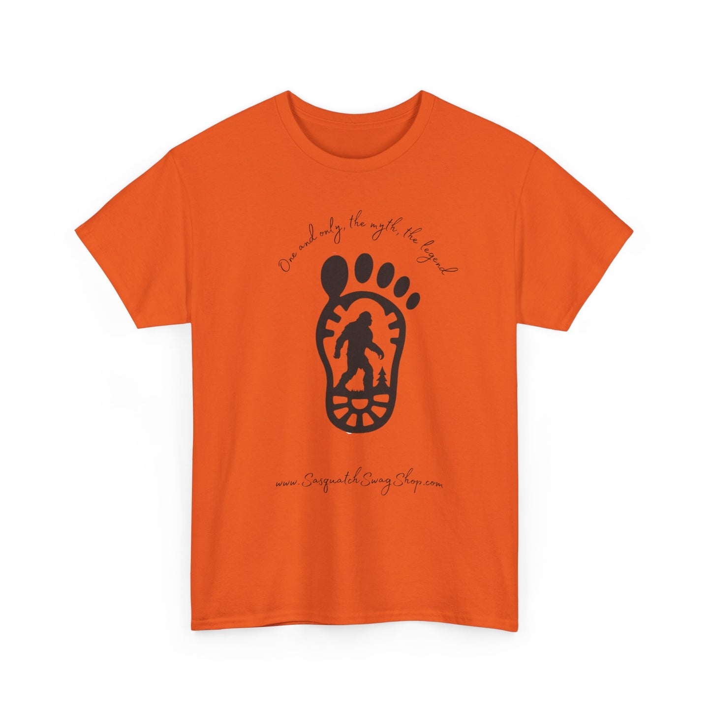 Bigfoot Footprint Graphic Tee — “One and only, the myth, the legend” Sasquatch T-Shirt