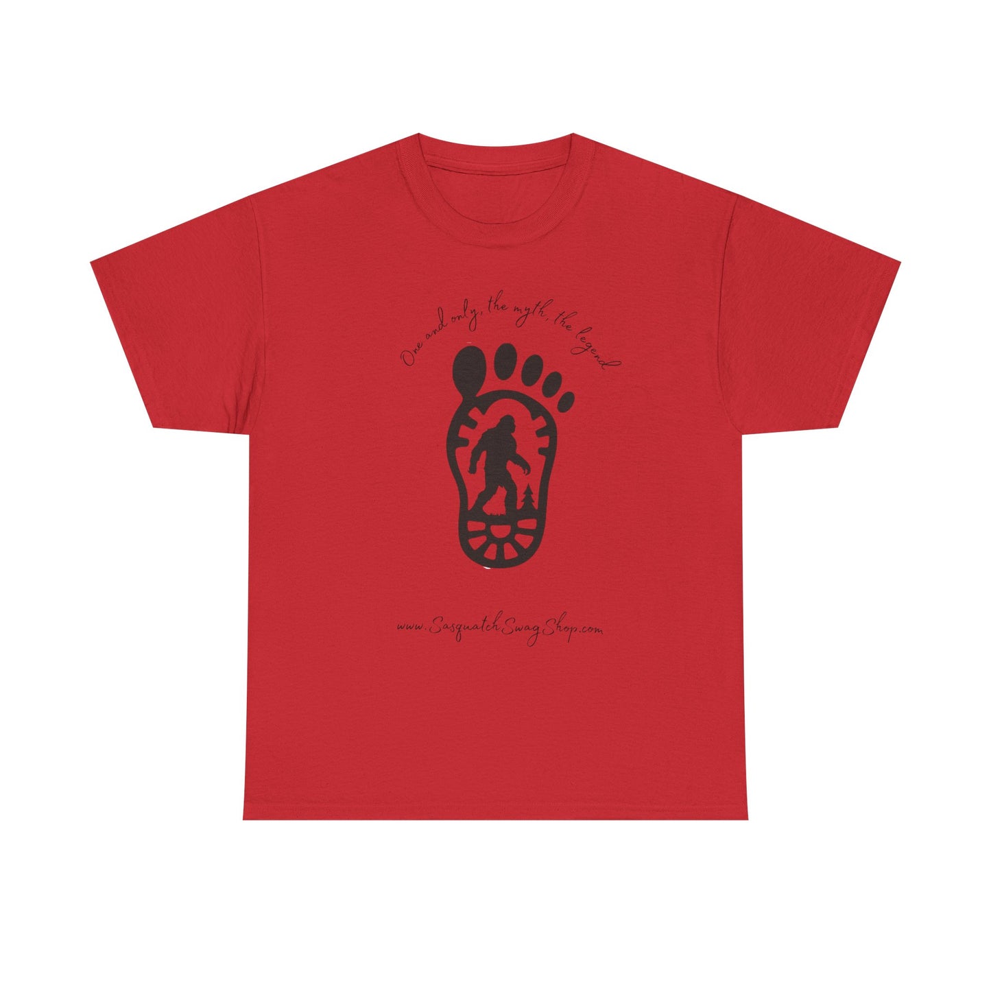 Bigfoot Footprint Graphic Tee — “One and only, the myth, the legend” Sasquatch T-Shirt