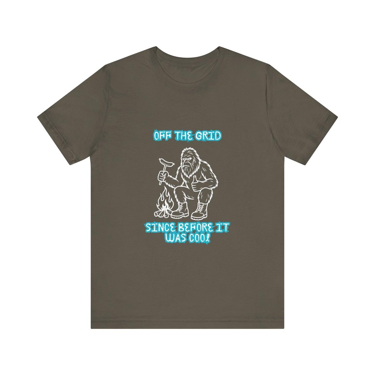 Off The Grid Tee — "Since Before It Was Cool" Retro Graphic Sasquatch T-Shirt